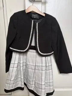 フォーマルドレス ブラック/ホワイト チェック柄