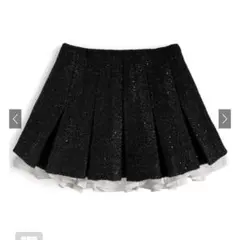 GRL インパン裏地付きフリルツイードプリーツミニスカート gm838