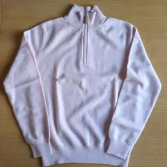 希少　ユニクロ　カシミヤ100％　サイズS　ピンク　ジップアップ