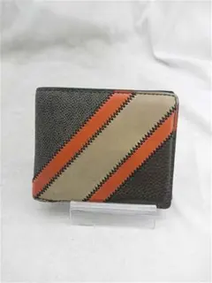 ★MICHAEL KORS レザー 二つ折り財布 ストライプデザイン メンズ