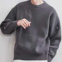 【コーエン coen】洗える クルーネックニット ポリニット グレー メンズ M