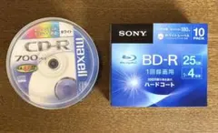 SONY BD-R 25GB 10枚／maxell CD-R 700MB 50枚