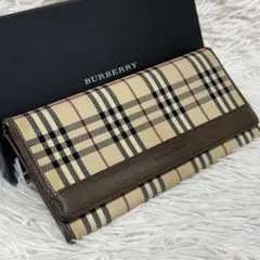 ✨良品✨BURBERRY バーバリー　長財布　2つ折り財布　シャドーホース　ロゴ 超良品 バーバリー BURBERRY 財布 長財布 シャドーホース ノバチェック