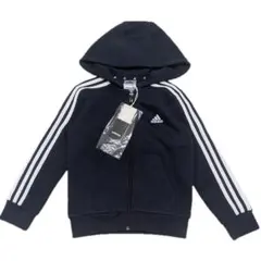 新品タグ付き☆adidas ネイビー フルジップパーカー　120 裏起毛