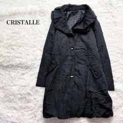 クリスタル ステンカラーコート トレンチ ライトアウター 二重丸襟 シンプル