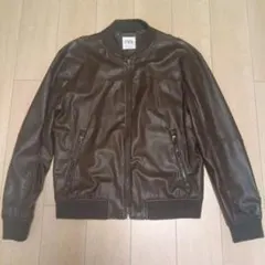 ZARA ブラウン フェイクレザージャケット EUR XL