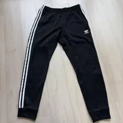 アディダス　ジャージパンツ　トラックパンツ　３本ライン　ブラック　M