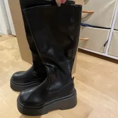 厚底黒ロングブーツ　nugu visco 未使用 箱無し