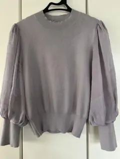 FRAY I.D シアーバルーン七分袖ハイネックニット　グレージュ　M