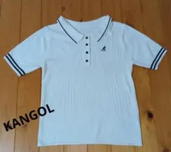 KANGOL × ViS リブニットポロシャツ 半袖 ホワイト