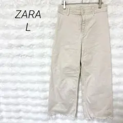 ザラ マリンストレート ホワイトデニム ワイドパンツ カットオフ シンプル