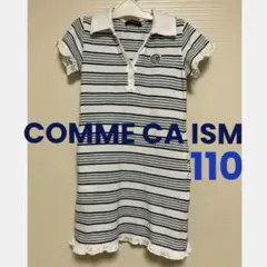 COMME CA ISM コムサ半袖ボーダー襟付きポロシャツワンピース110のサムネイル