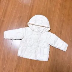 ホワイト フード付き キルティングアウター