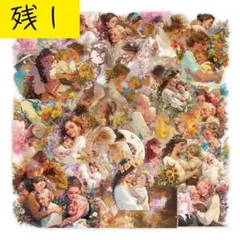 【U53】シール 50枚 PET ステッカー 女の子 こども コラージュ素材