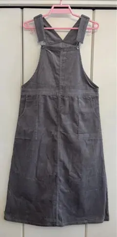 Samansa Mos2 bule コーデュロイ　ジャンパースカート　グレー