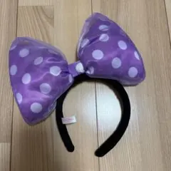 ミニーマウス 紫 水玉 カチューシャ