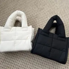 GU パフミニショルダーバッグ 黒と白 まとめ売り