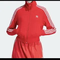 adidas トレフォイルロゴ パフスリーブ トラックジャケット 赤 - メルカリ