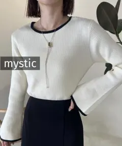 k0641 mystic 配色フレアスリーブニット アイボリー
