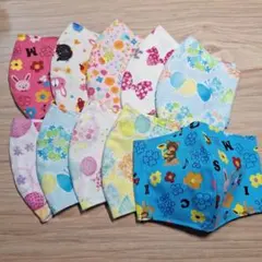 SALE！ハンドメイドキッズマスク☆幼児用10枚セット☆女の子むけのサムネイル