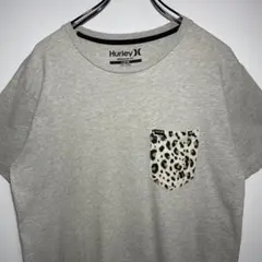 Hurley ハーレー　Tシャツ　サイズL 豹柄　ポケット　ポケT 希少　古着
