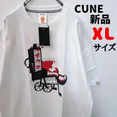 新品 CUNE キューン ビッグプリント ビッグロゴ デカロゴ 恐怖 Tシャツ