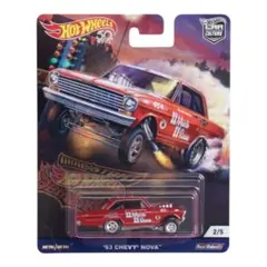 Hot Wheels '63 CHEVY NOVA 赤 2/5