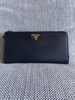【美品】PRADA サフィアーノレザー 長財布 ブラック