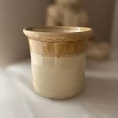 最終値下げ！ヒビありフランスアンティーク釉薬テリーヌポット☆金継ぎ