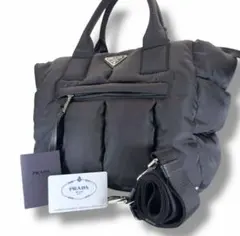 未使用級 PRADA ボンバー リナイロン2way バッグ 三角ロゴ