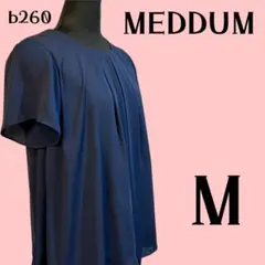 メデューム　ゆったり半袖ブラウス　M 紺色のサムネイル