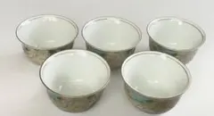 A12未使用保管品前畑陶器庫山窯花銀彩湯呑5客セット生産終了入手困難希少逸品