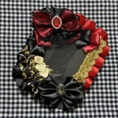 112 硬質ケースデコ レースデコ 赤 黒 B8