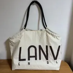 LANVIN EN BLEU ロゴドロストトートバッグ アイボリー
