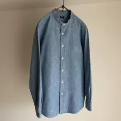 UNIQLO ユニクロ　スタンドカラー　シャンブレーシャツ　M