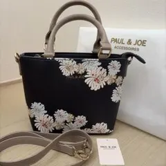 【現行品】PAUL & JOE 花柄ショルダーバッグ ネイビー ミニトート 紺色