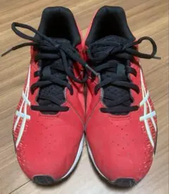 最終価格　asics アシックス　スニーカー　靴23.5cm 赤　レーザー
