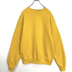 チャンピオンChampionスウェットトレーナー黄イエロー銀タグ無地ヴィンテージ