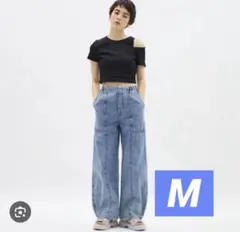 GU コクーンジョガープルオンパンツ ブルー M