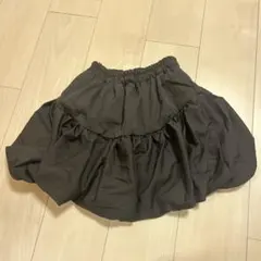 ブラック バルーンミニスカート インナーパンツ付き