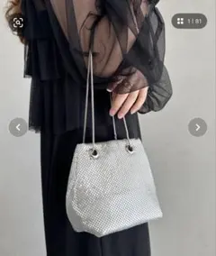 グリッターメタリック巾着 ショルダーバッグ パーティーバッグ　オケージョンのサムネイル