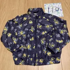 ブランシェス　ウィンドブレーカー花柄　紺110