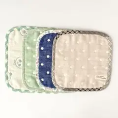 6重 ガーゼハンカチ ハンドメイド 4枚セット