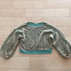 SLY 薄緑色 バルーンスリーブニット