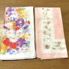 【新品未使用】ピエールバルマン他　花柄ハンカチ　2枚セット
