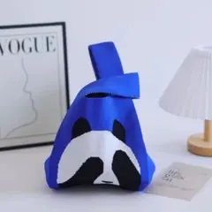 パンダデザイン トートバッグ 青