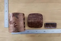 【中古良品】桜皮細工　茶筒　銘々皿　茶さじ