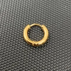 フープピアス 片耳1点 ゴールド 約8mm サージカルステンレス K18鍍金