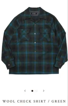 Subculture WOOL CHECK SHIRT GREEN 3 新品