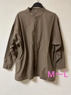 無印良品　レディース　洗いざらしオックス　スタンドカラーチュニック　M〜L